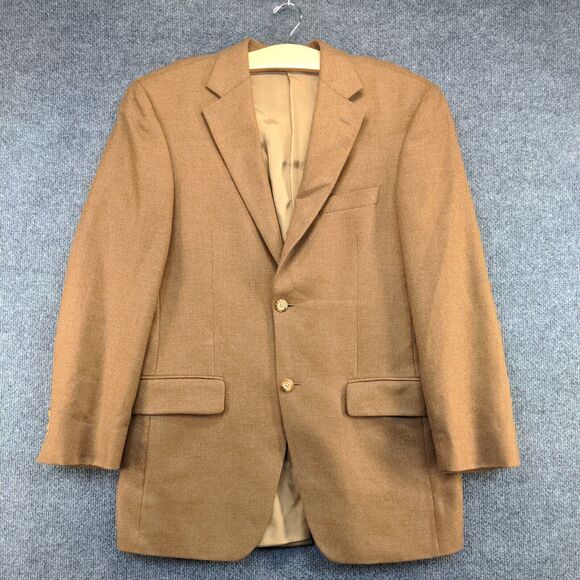 John W. Nordstrom Men's Blazer Suit Jacket Brown Actual 40x31.5 Cashmere - Picture 2 of 14
